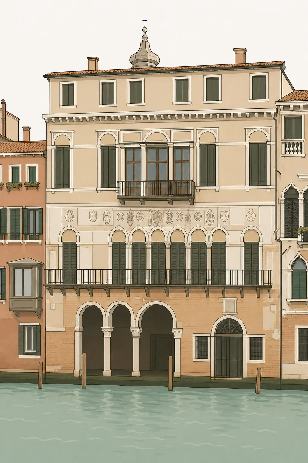 Ca' da Mosto seen from the Grand Canal, its arcade at water level