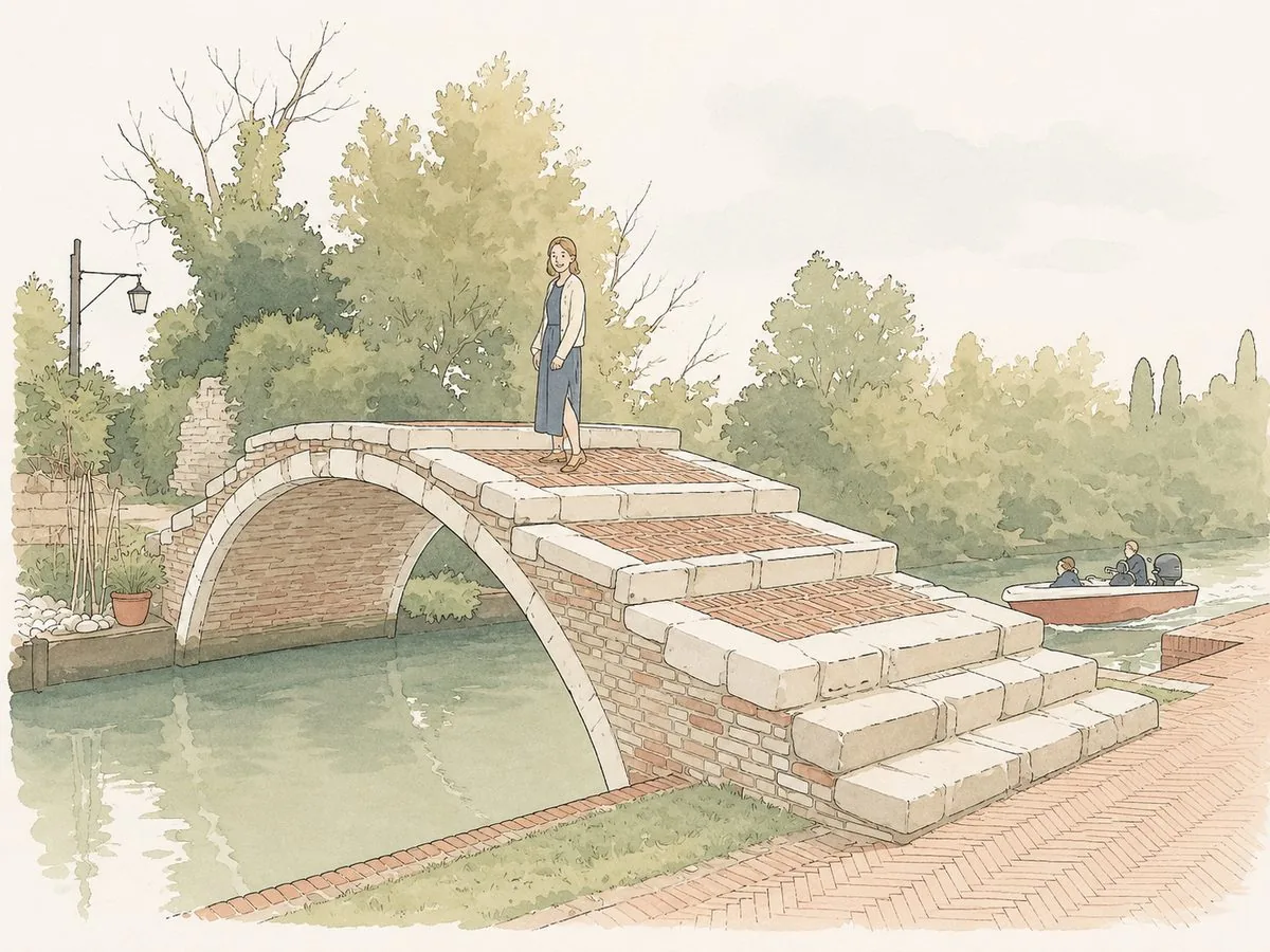 The Devil's Bridge on Torcello, its steps and its arch without any parapet